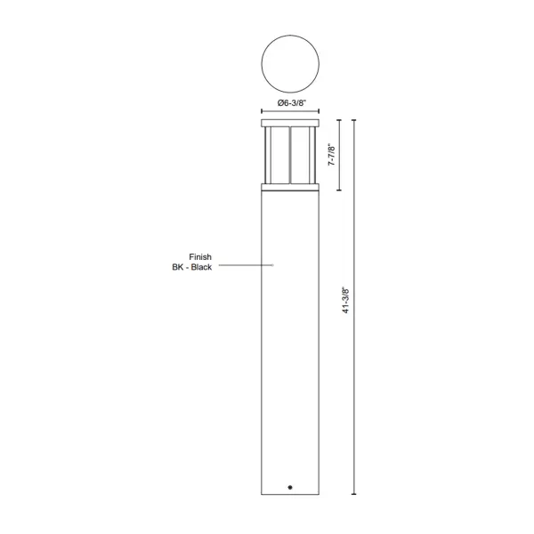 Alden 41-Inch Exterior Bollard in Matte Black - Image 5