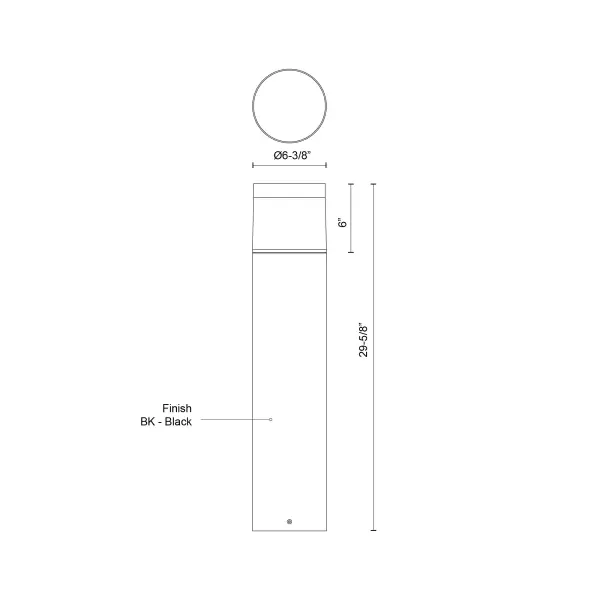 Hanover 30" Exterior Bollard in Matte Black - Image 6