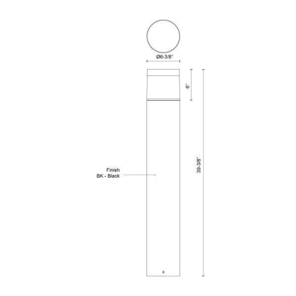Hanover 40" Exterior LED Bollard in Matte Black - Image 6
