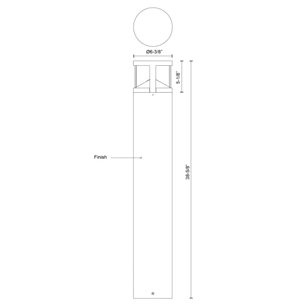 Glen 39" Exterior Bollard in Matte Black - Image 6