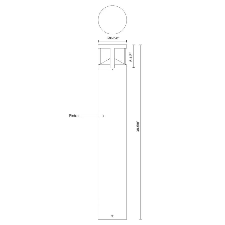 Glen 39" Exterior Bollard in Matte Black - Image 6