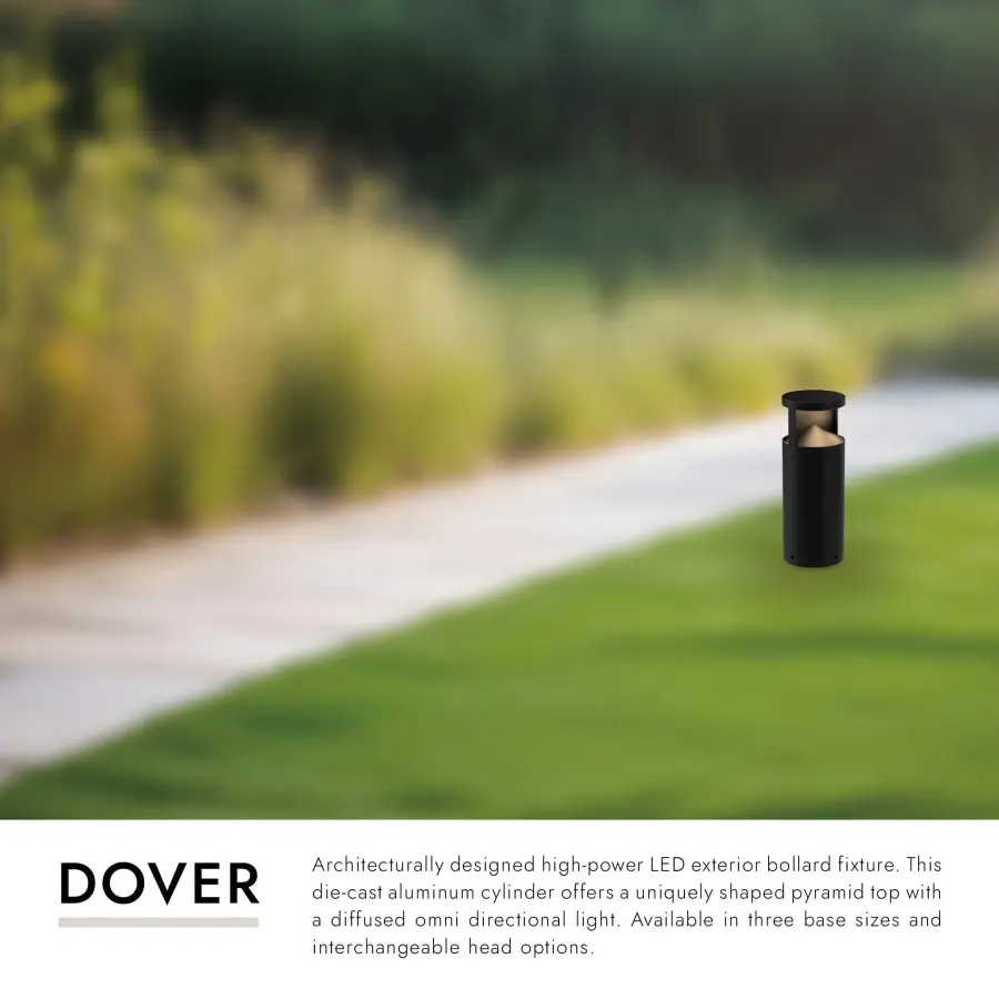 Dover 17" Exterior Bollard in Matte Black - Image 2