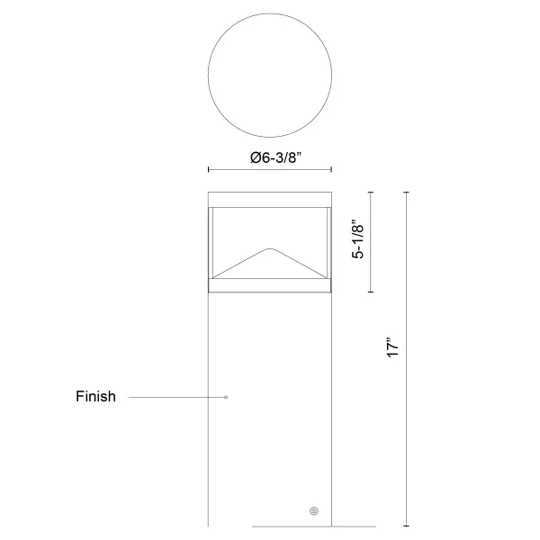 Dover 17" Exterior Bollard in Matte Black - Image 5