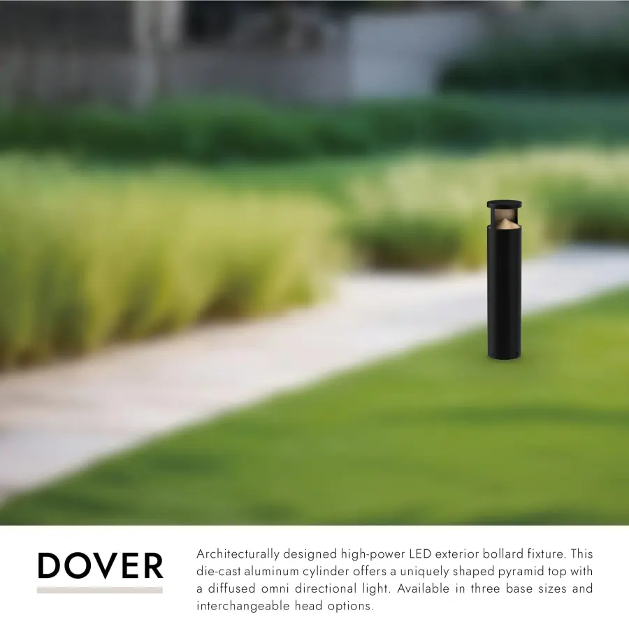 Dover 29" Exterior Bollard in Matte Black - Image 3