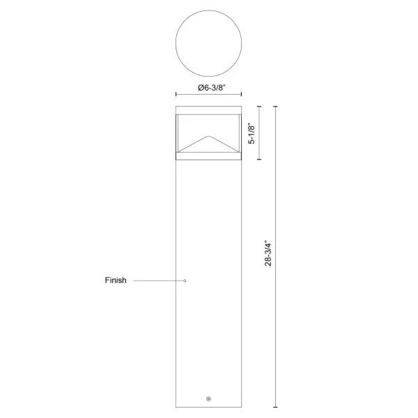 Dover 29" Exterior Bollard in Matte Black - Image 5