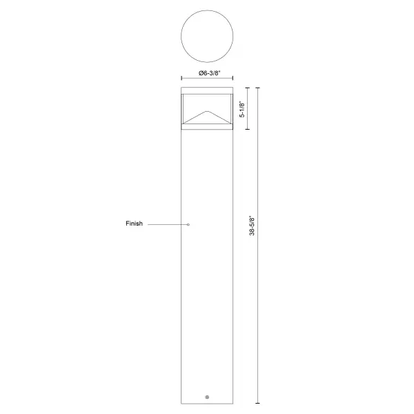 Dover 39" Exterior LED Bollard in Matte Black - Image 5