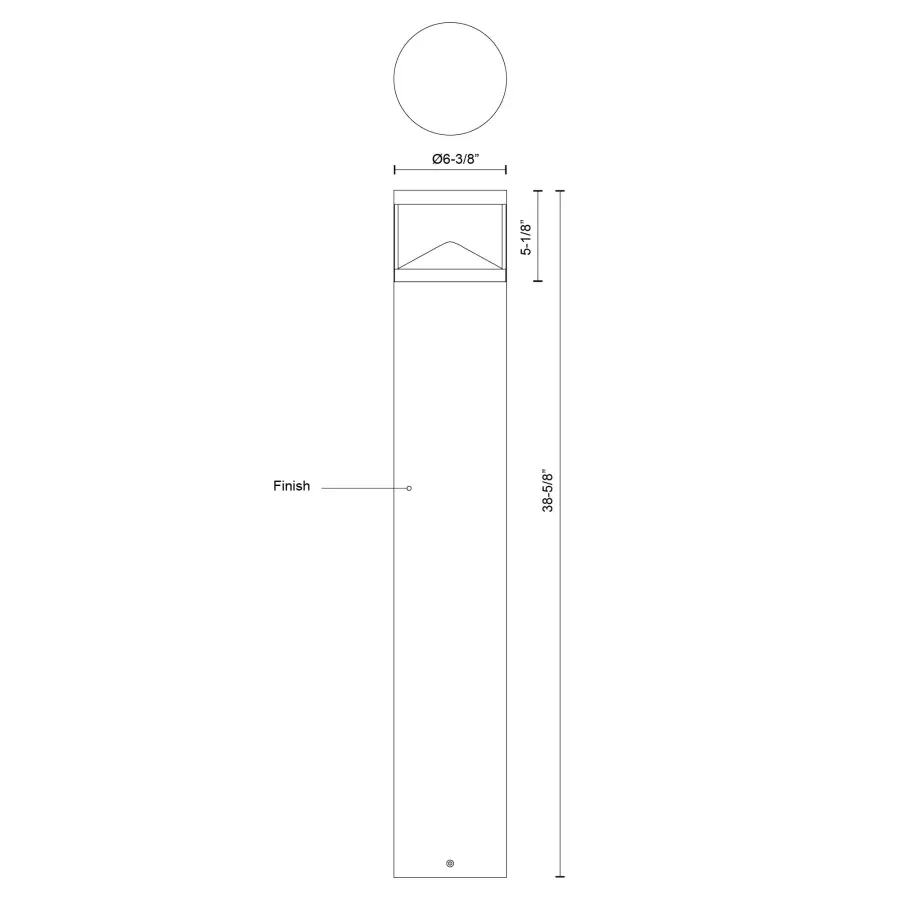 Dover 39" Exterior LED Bollard in Matte Black - Image 5