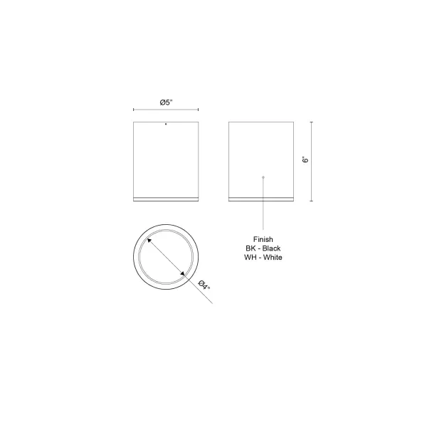 Nordic 6-Inch Exterior Ceiling Light - Image 4