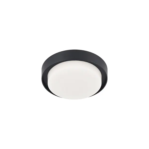 Circular cast aluminum body and frame. Lightly textured powder-coat finish. Round opal polymeric diffuser. Outward emitting light. Rated for exterior use. Custom options available. Integrated LED with 3000K Warm White Color Temperature Designed for any indoor or outdoor usage Modern, Contemporary Style with Decorative Details Installation hardware included Easy assembly instructions included in box Dimmable, see specs for detail Can be mounted in any orientation
