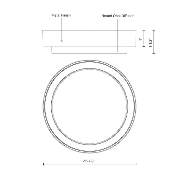 Circular cast aluminum body and frame. Lightly textured powder-coat finish. Round opal polymeric diffuser. Outward emitting light. Rated for exterior use. Custom options available. Integrated LED with 3000K Warm White Color Temperature Designed for any indoor or outdoor usage Modern, Contemporary Style with Decorative Details Installation hardware included Easy assembly instructions included in box Dimmable, see specs for detail Can be mounted in any orientation - alternate view