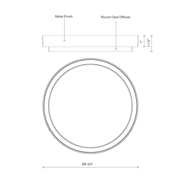 The Bailey 8" exterior ceiling light combines durable cast aluminum construction with a clean modern aesthetic. Its integrated 3000K LED and opal diffuser provide warm, even illumination for any outdoor space. - alternate view