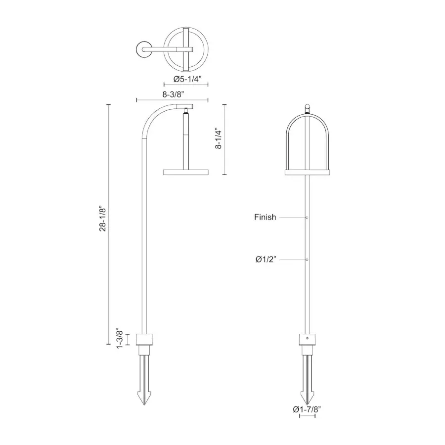 Trek 28" Outdoor Low Voltage Landscape Path Light - Image 4