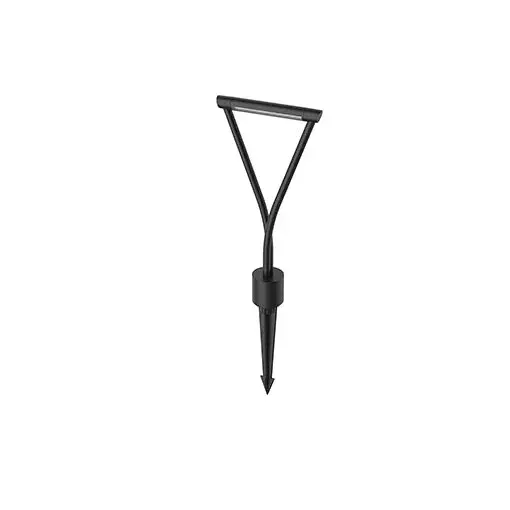 The Maro landscape light combines contemporary design with practical functionality. Its distinctive wishbone-inspired shape and adjustable bar provide customizable illumination for outdoor pathways and gardens.
