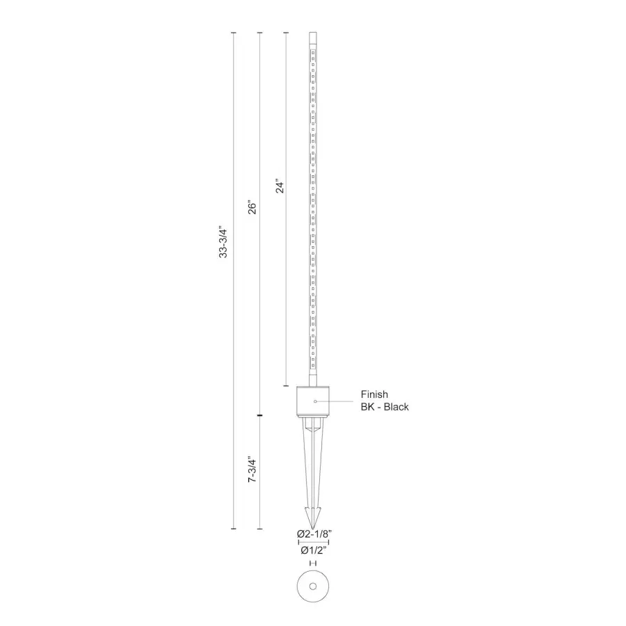Dorian 24" Exterior Low Voltage Landscape Light - Image 5