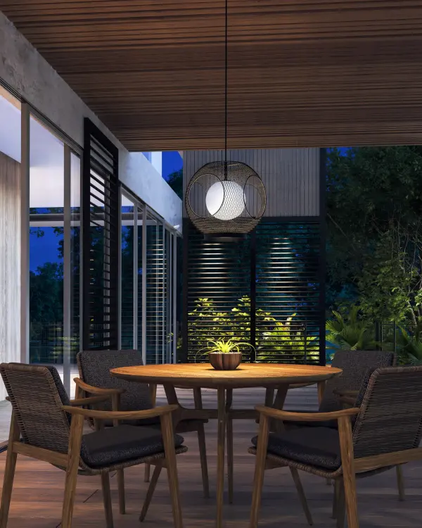 Kona 13" Exterior Pendant in Matte Black - Image 2