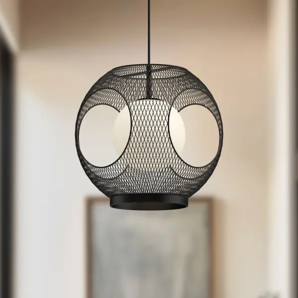 Kona 13" Exterior Pendant in Matte Black - Image 3