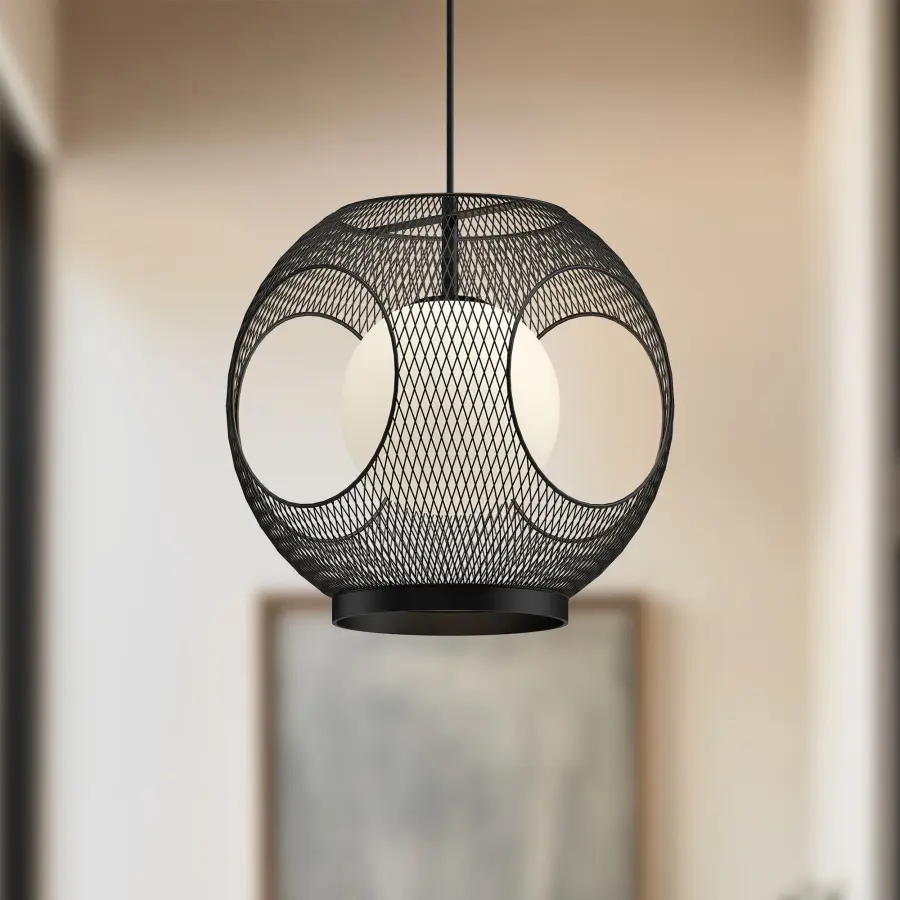 Kona 13" Exterior Pendant in Matte Black - Image 3