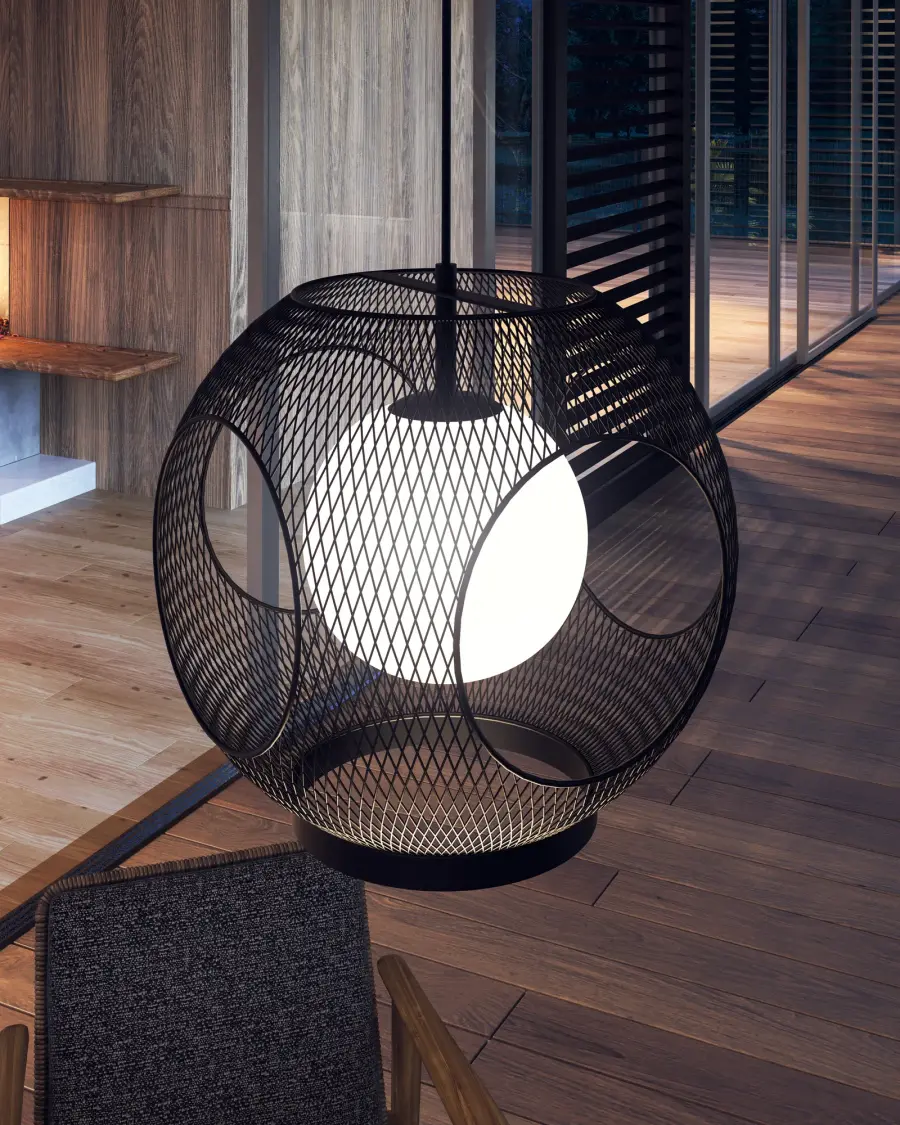 Kona 13" Exterior Pendant in Matte Black - Image 4