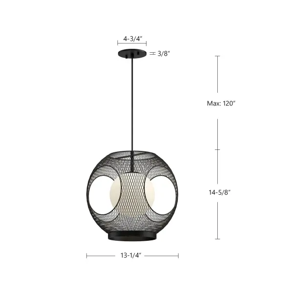 Kona 13" Exterior Pendant in Matte Black - Image 5