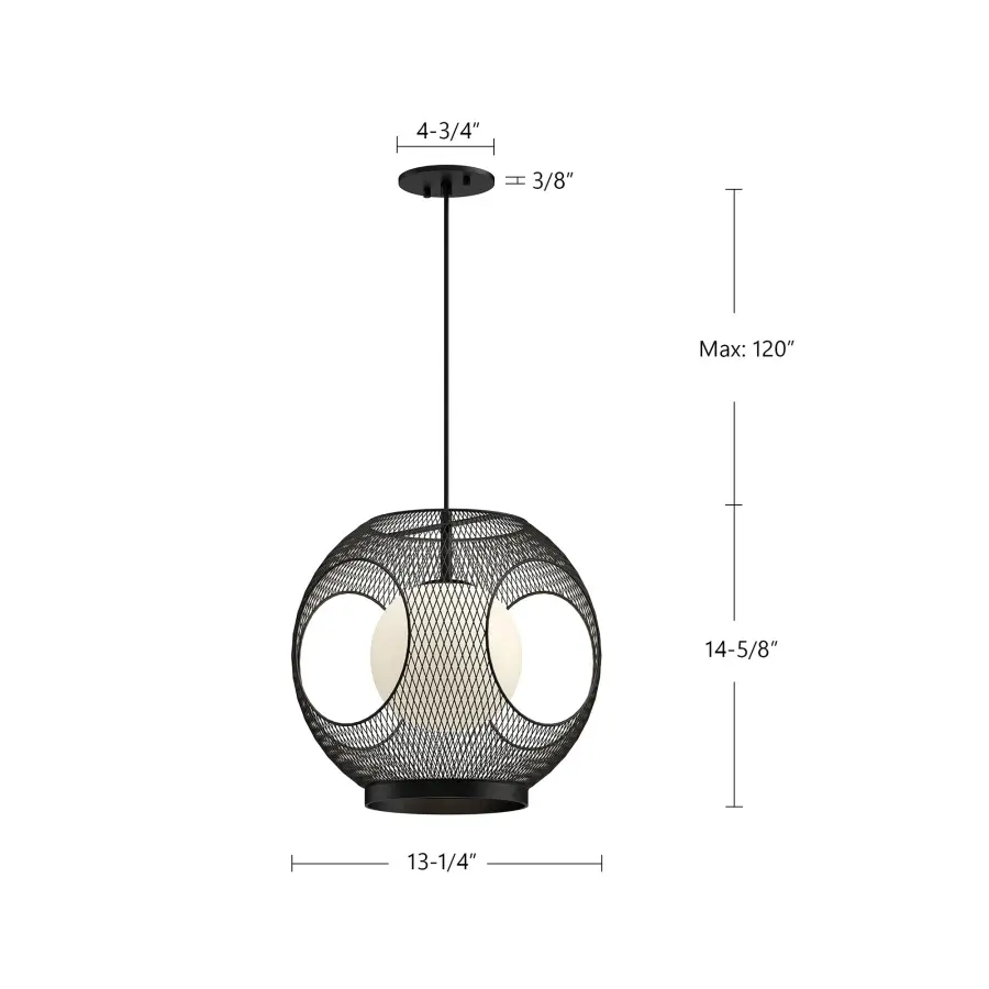 Kona 13" Exterior Pendant in Matte Black - Image 5