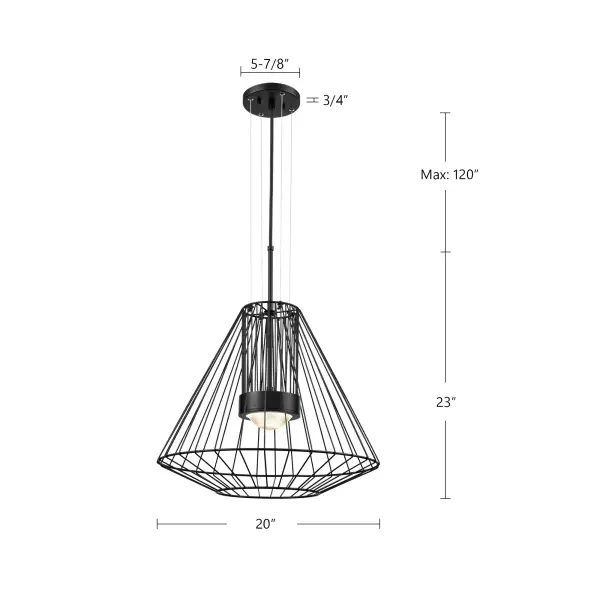 Arctic 20" Exterior Pendant in Matte Black - Image 3