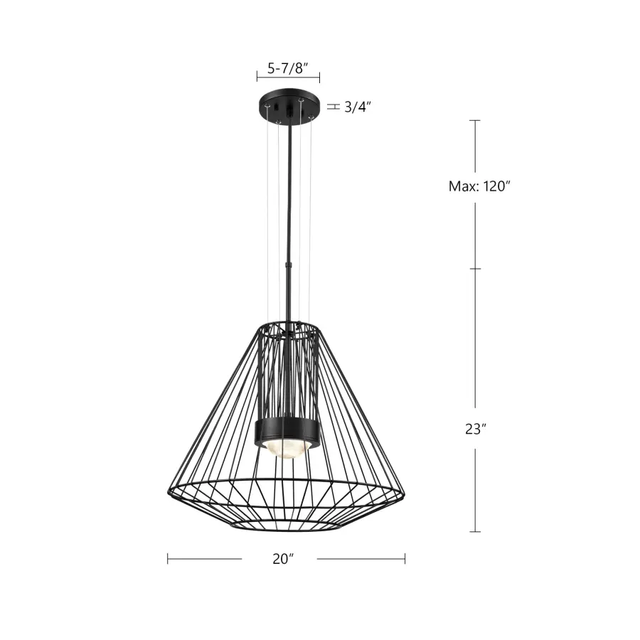 Arctic 20" Exterior Pendant in Matte Black - Image 3