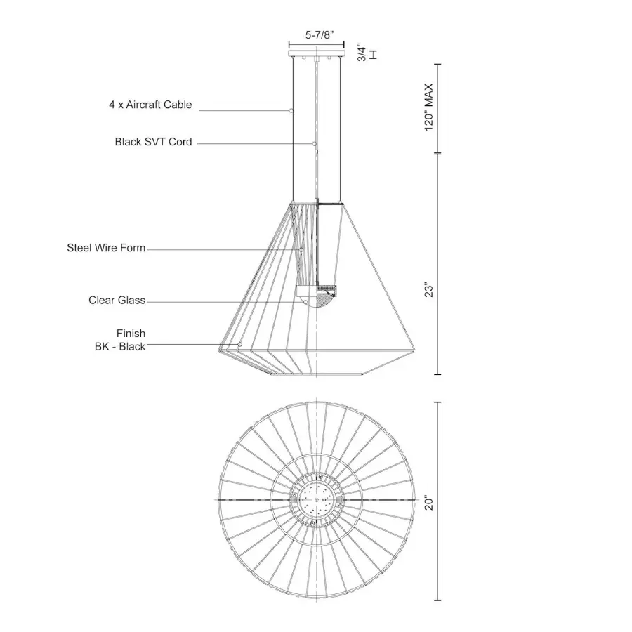 Arctic 20" Exterior Pendant in Matte Black - Image 4