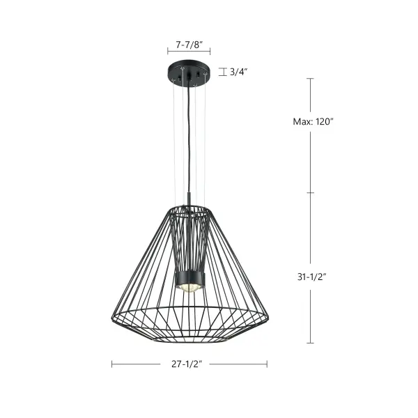 Arctic 28" Exterior Pendant in Matte Black - Image 3