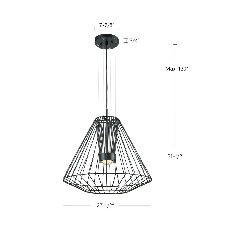 Arctic 28" Exterior Pendant in Matte Black - Image 3