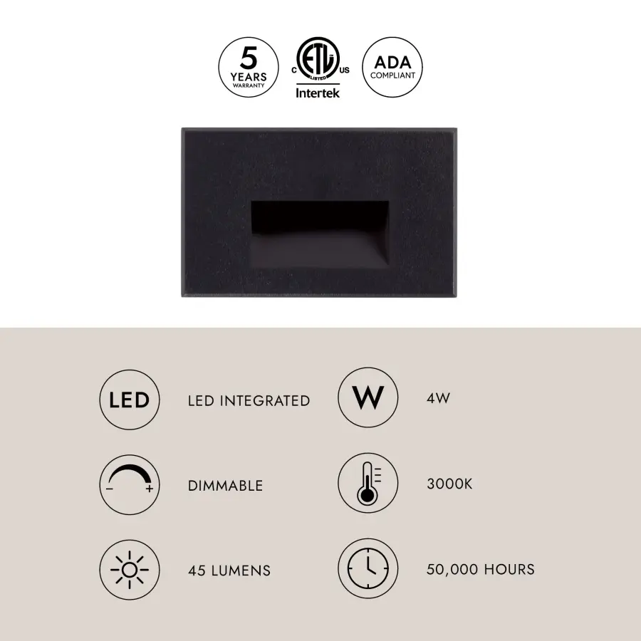 Sleek Recessed Step Light with Concealed LED Source - Image 16