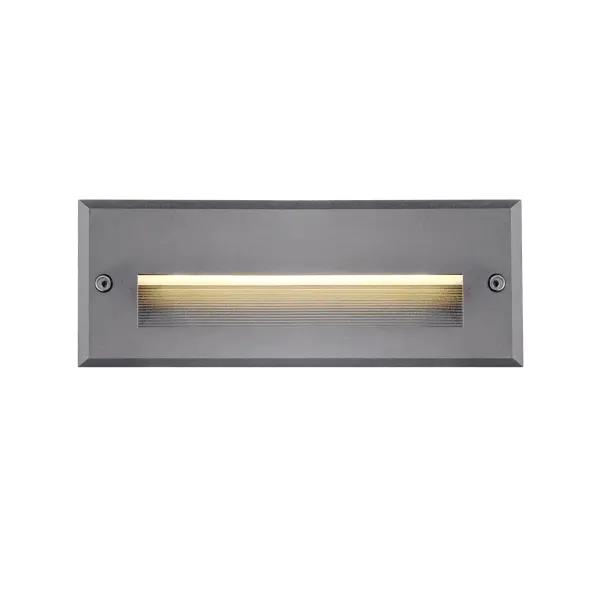 The Newport 10-inch recessed step light delivers concealed illumination with a contemporary aesthetic. Die-cast aluminum construction ensures durability, while integrated 3000K LED provides warm, energy-efficient lighting. - alternate view