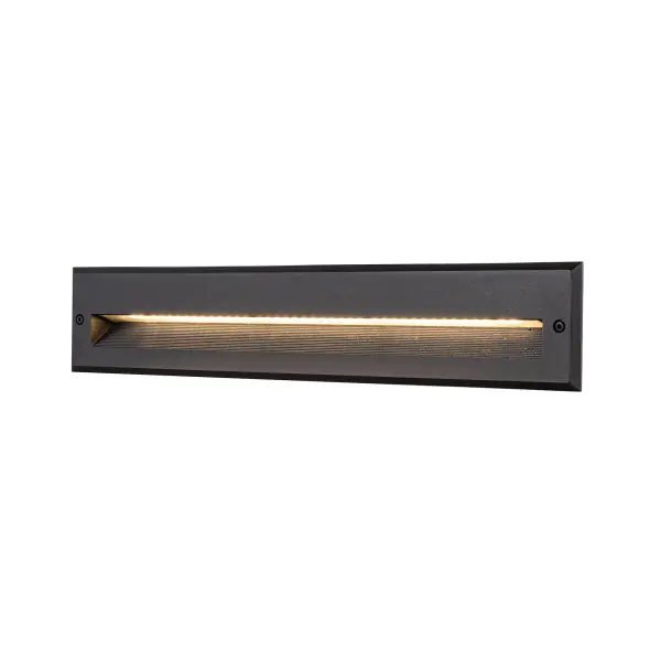The Newport 20" step light offers a modern, concealed lighting solution for staircases and pathways. Its die-cast aluminum construction and integrated LED provide durability and energy efficiency for both interior and exterior applications. - alternate view