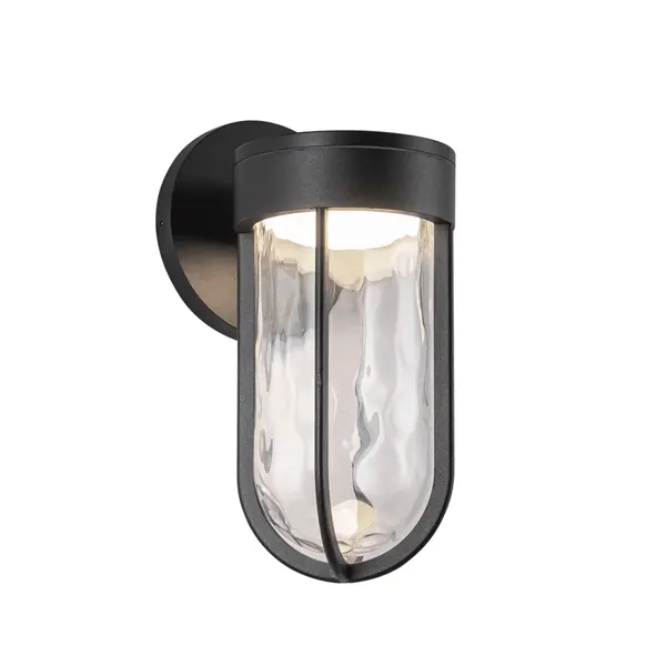 With a unique rounded metal frame and interior glass shell, this collection adds modern style to any exterior. Its style is matched by its function, providing ample illumination for all outdoor lighting needs. Integrated LED with 3000K Warm White Color Temperature Designed for any indoor or outdoor usage Modern, Contemporary Style with Decorative Details Installation hardware included Easy assembly instructions included in box Dimmable, see specs for detail Can be mounted down only - alternate view