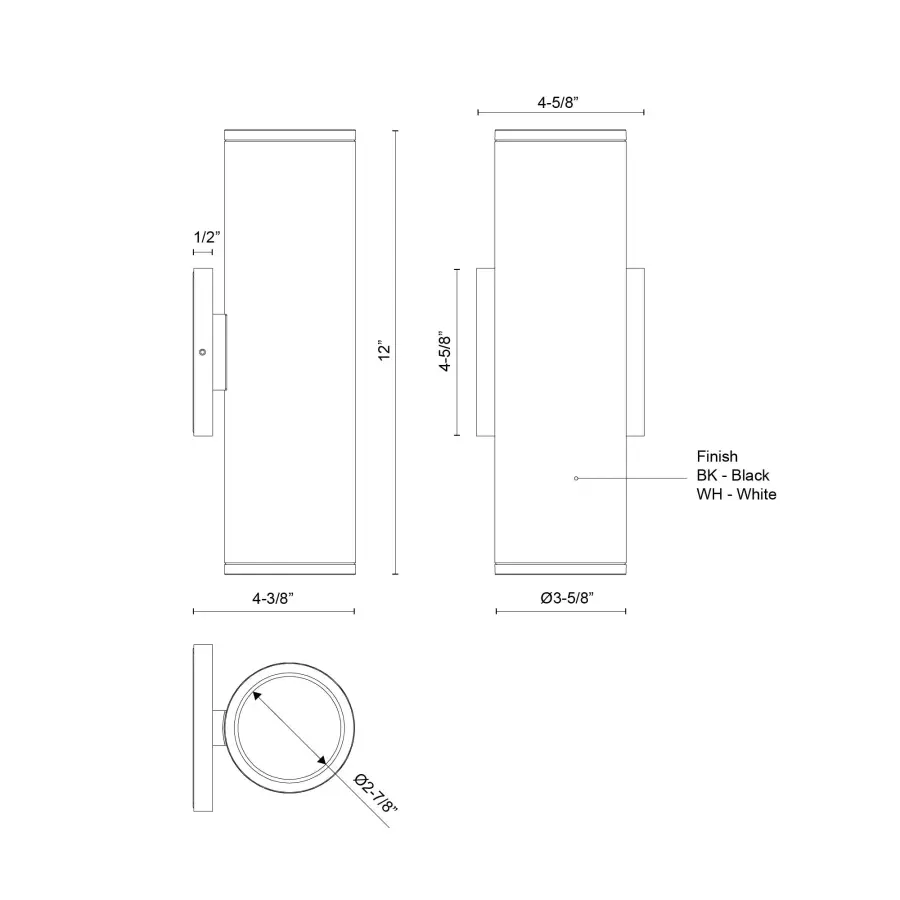 Nordic 12" Exterior Wall Cylinder - Image 5