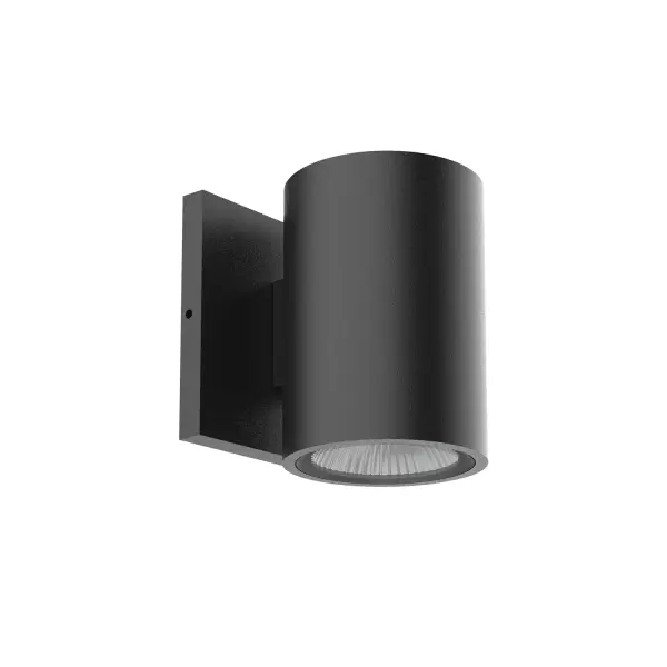 High powered LED exterior single light wall mount fixture, die-cast aluminum housing molded into a cylinder shape with in powder coated black or gray finishes. Concealed inside is our 120V AC LED technology with a tempered glass diffuser radiating light either upward or downward depending how it is mounted on the wall. Certified ETL wet location listed and is available in different sizes and two light options (see Lund family for details). Integrated LED with 3000K Warm White Color Temperature Designed for any indoor or outdoor usage Modern, Contemporary Style with Decorative Details Installation hardware included Easy assembly instructions included in box Dimmable, see specs for detail