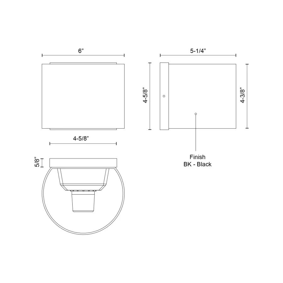 Rene 6-Inch Exterior Wall Sconce in Matte Black - Image 3