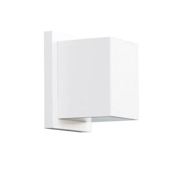 The Mavis is a sleek 4-inch cube wall sconce that delivers both uplight and downlight through its minimalist design. With integrated LED, decorative pin-strip detailing, and weather-resistant construction, it's ideal for modern outdoor spaces.
