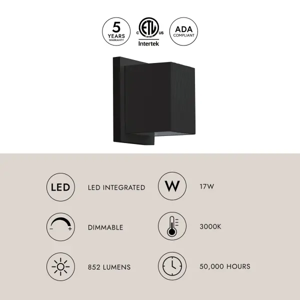 Mavis 4-Inch Exterior Up/Down Wall Light - Image 5