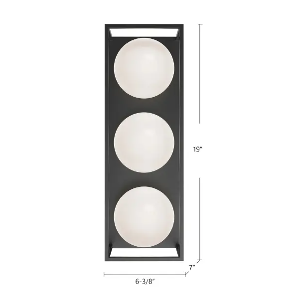 Amelia 19" Exterior Wall Sconce in Matte Black - Image 3