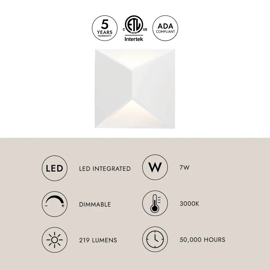 Sleek Modern Wall Sconce with Up/Down Lighting for Indoor & Outdoor Use - Image 5