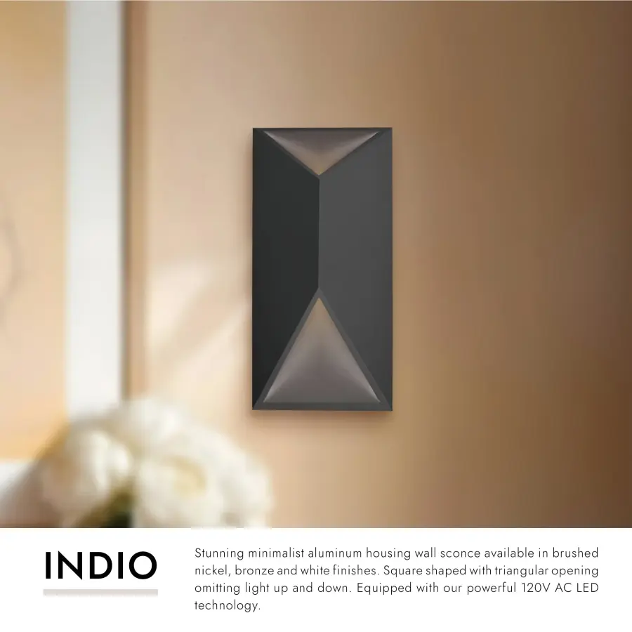 Sleek Modern Wall Sconce with Up/Down Lighting for Indoor & Outdoor Use - Image 5