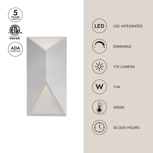 Sleek Modern Wall Sconce with Up/Down Lighting for Indoor & Outdoor Use - Image 6