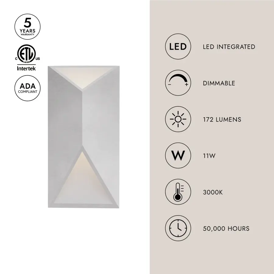 Sleek Modern Wall Sconce with Up/Down Lighting for Indoor & Outdoor Use - Image 6