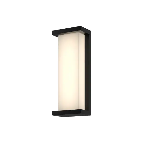 The Bravo 14" wall sconce delivers striking contemporary design with practical omnidirectional lighting. Its rectangular form and integrated 3000K LED provide warm, flood-style illumination perfect for exterior spaces.