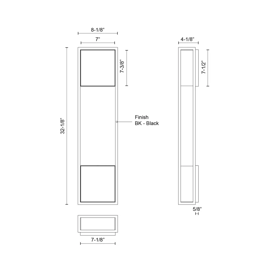 Vail 32" Exterior Wall Sconce in Matte Black - Image 3