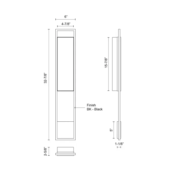 Aspen 33" Exterior Wall Sconce in Matte Black - Image 4