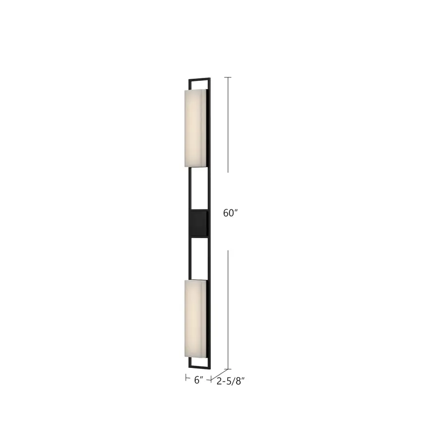 Aspen 60-Inch Exterior Wall Sconce in Matte Black - Image 3