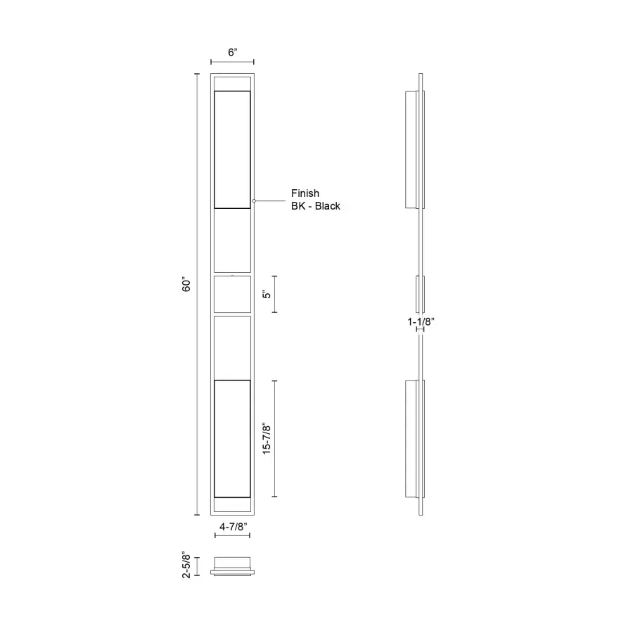 Aspen 60-Inch Exterior Wall Sconce in Matte Black - Image 4