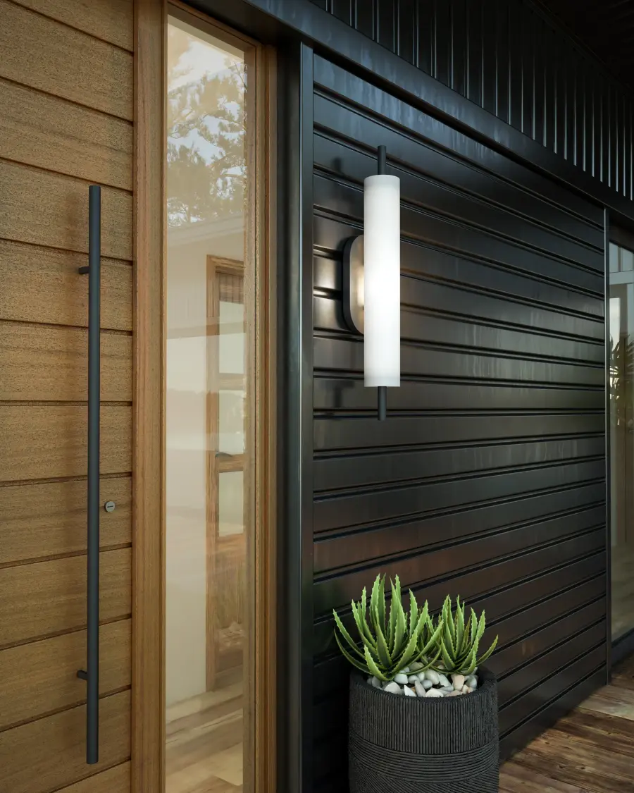 Estes 24-Inch Exterior Wall Sconce in Matte Black - Image 2