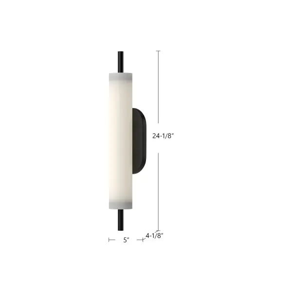 Estes 24-Inch Exterior Wall Sconce in Matte Black - Image 3